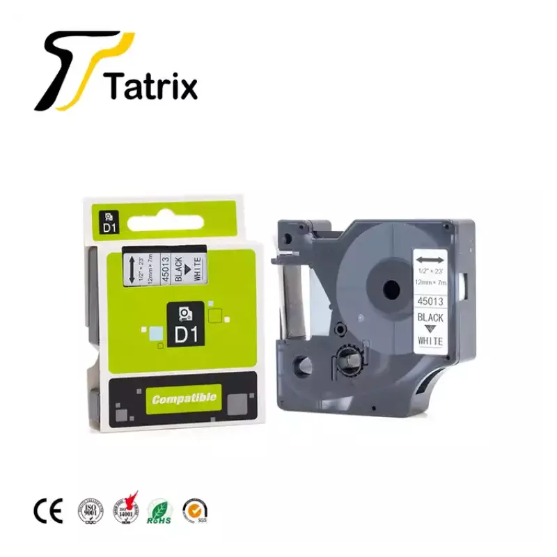 Ruban d'étiquettes pour imprimante 45013, 12mm, noir sur blanc, cartouche pour étiquette 45013, pour DYMO labo manager