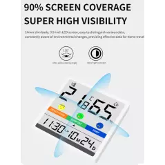 Thermomètre Hygromètre Numérique LCD | Indicateur de Confort & Horloge