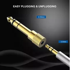 Adaptateur stéréo Jack 6.35MM, 1/4, 3.5MM vers 1/8 MM, femelle