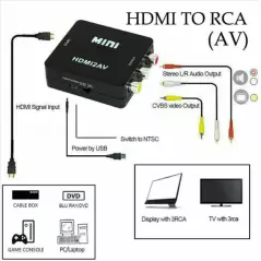 Adaptateur 1080P HDMI vers RCA AV CVBS 3RCA hdmi2av Composite vidéo Audio pour tv PC PS3 XBox