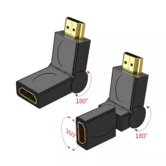 Adaptateur hdmi 360 degrés pour HDTV, mâle vers femelle