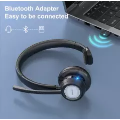 Casque New Bee BH60 | Micro Anti-Bruit CVC 8.0 & Dongle USB (V5.0) | Réunions & Call Center