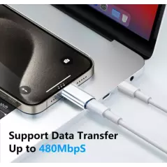 Adaptateur Lightning vers USB-C pour iPhone 15/15 Pro/15 Pro Max/15 Plus IPad