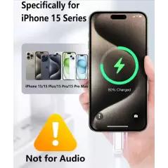 Adaptateur Lightning vers USB-C pour iPhone 15/15 Pro/15 Pro Max/15 Plus IPad