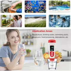 Testeur d'eau pH de haute précision numérique LCD pour l'eau potable