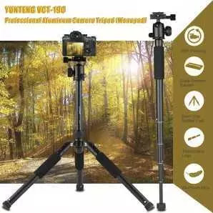 Trépied Yunteng VCT-190 en Aluminium avec rotule 5 sections pour Canon Nikon Sony DSLR Ildc Camera caméscope DV