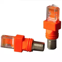 Connecteur RF femelle à RJ45 mâle Type RG6, coupleur à baril Coaxial