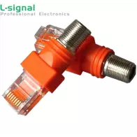 Connecteur RF femelle à RJ45 mâle Type RG6, coupleur à baril Coaxial