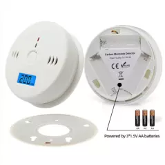 Alarme de monoxyde de carbone blanc alimentée par batterie