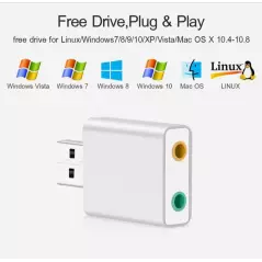 Carte son stéréo externe 3D virtuelle 7.1 canaux