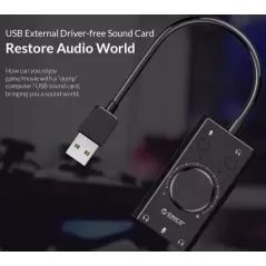 Carte son stéréo micro haut-parleur casque prise audio 3.5mm interrupteur muet réglage du Volume