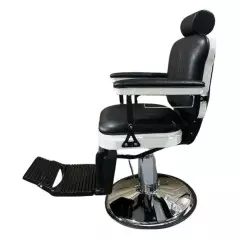Chaise de barbier RS-BC8753BK pour salon de Coiffure avec pédale rotative noir