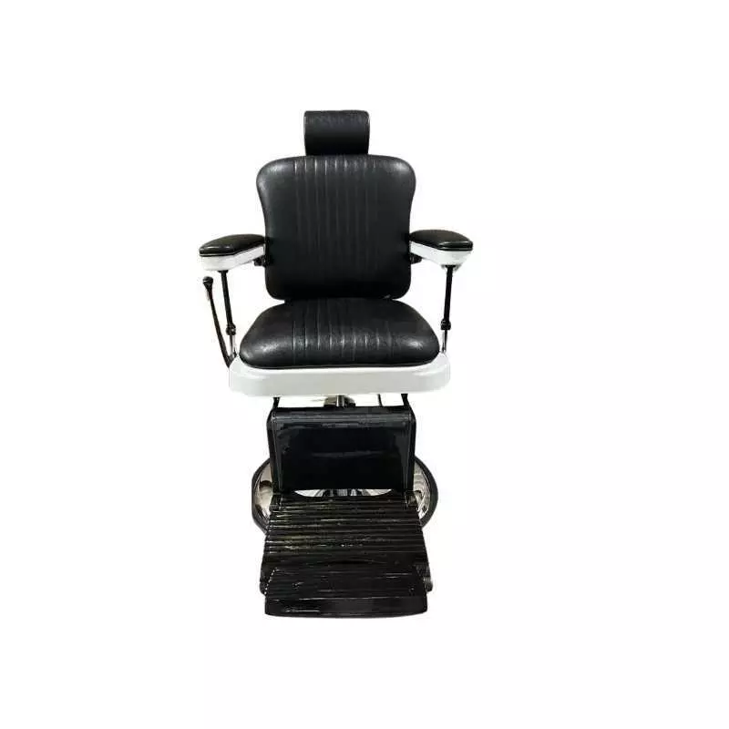 Chaise de barbier RS-BC8753BK pour salon de Coiffure avec pédale rotative noir