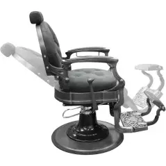 Fauteuil de barbier rétro vintage  RS-BC8799QH de luxe inclinable et rotatif pour salon de coiffure gris