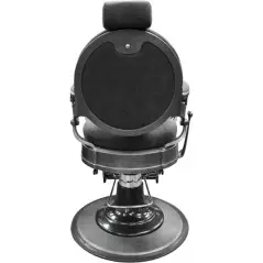 Fauteuil de barbier rétro vintage  RS-BC8799QH de luxe inclinable et rotatif pour salon de coiffure gris