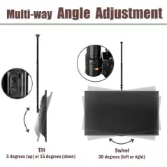 Support téléviseur plafonnier D03 pivotable de 42 a 75 pouces