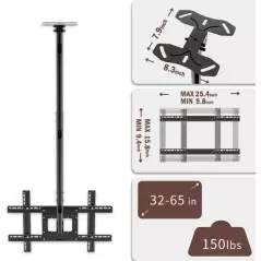 Support téléviseur plafonnier D03 pivotable de 42 a 75 pouces