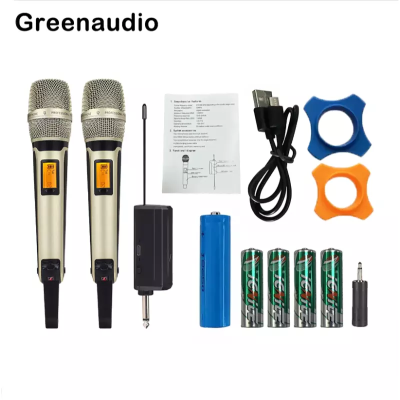 Microphones sans fil karaoké SKM9000B UHF Performance DJ avec 1 récepteur 2 microphones