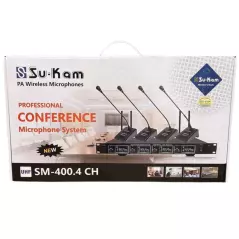 Pack 4 Microphone sans fil professionnel UHF Sukam SM-40