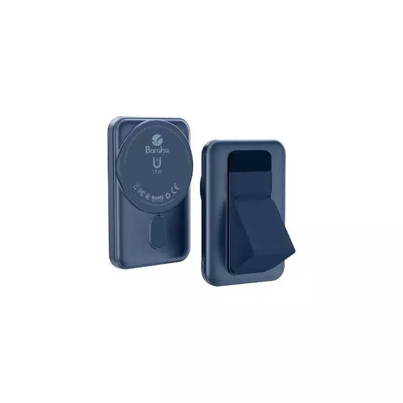 Power Bank Sans Fil Baraka BRK-PB99 5000mAh Bleu Avec 1 Entrée Type-C Et Lightning + 1 Sortie Type-C Et Sans Fil