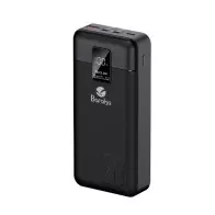 Power Bank BRK-PB77 BRK-PB77 20000mAh Noir Avec 1 Entrée Type-C Et 2 Sorties USB & Type-C + 2 Sorties Cable Type-C & Lightning