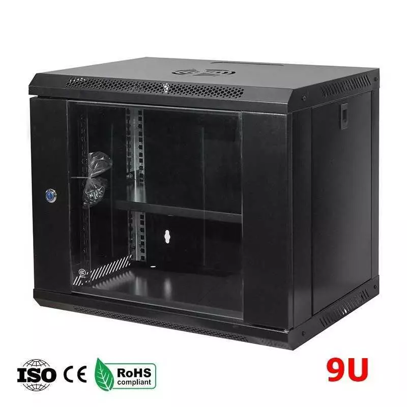 Coffret informatique 9U emplacement ventilo et multiprise 530x400mm