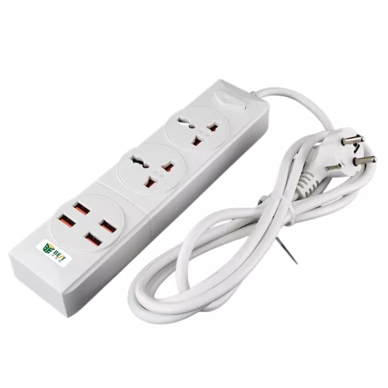 Prise Rallonge Électrique BOKALI BKL-01 4USB 2 Sorties Avec 4 Ports de Chargement USB 2m