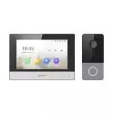 Kit d'interphone vidéo IP Hikvision DS-KIS604-S(B)
