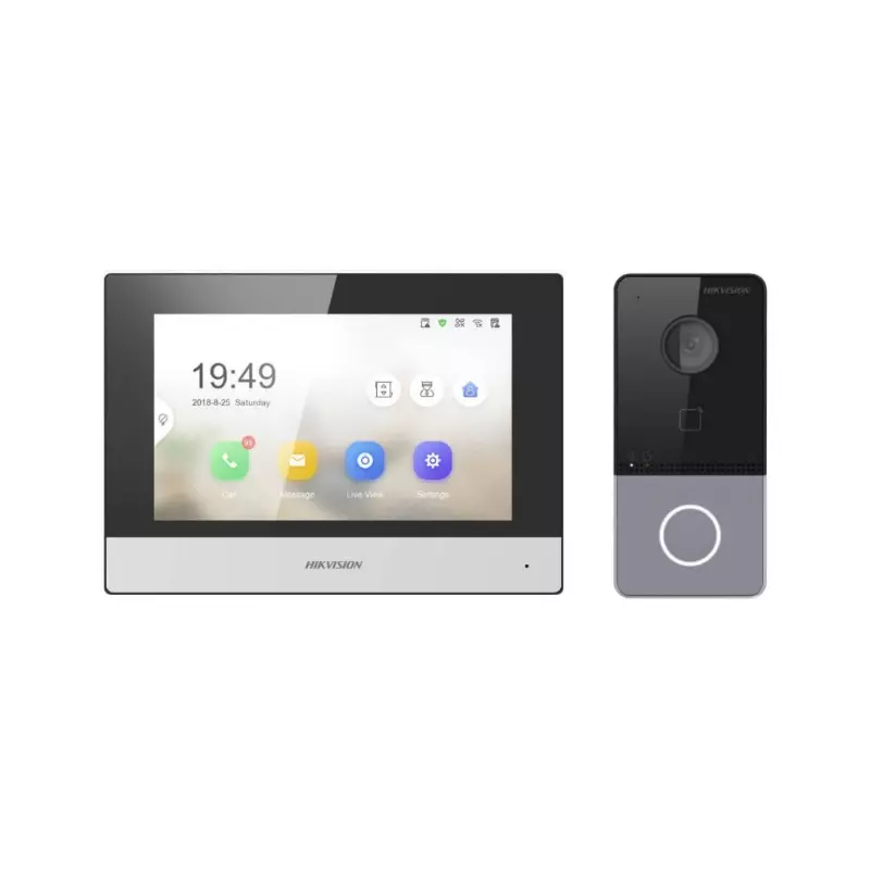 Kit d'interphone vidéo IP Hikvision DS-KIS604-S(B)