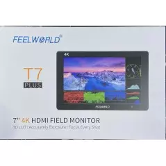 Moniteur caméra 4K entrée/Sortie HDMI IPS 1920x1200 FEELWORLD T7 Plus 7 "3D LUT avec Forme d'onde Pare-Soleil Pliable
