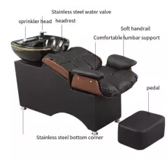 Fauteil lavage cheveux station d'évier en céramique avec siège réglable