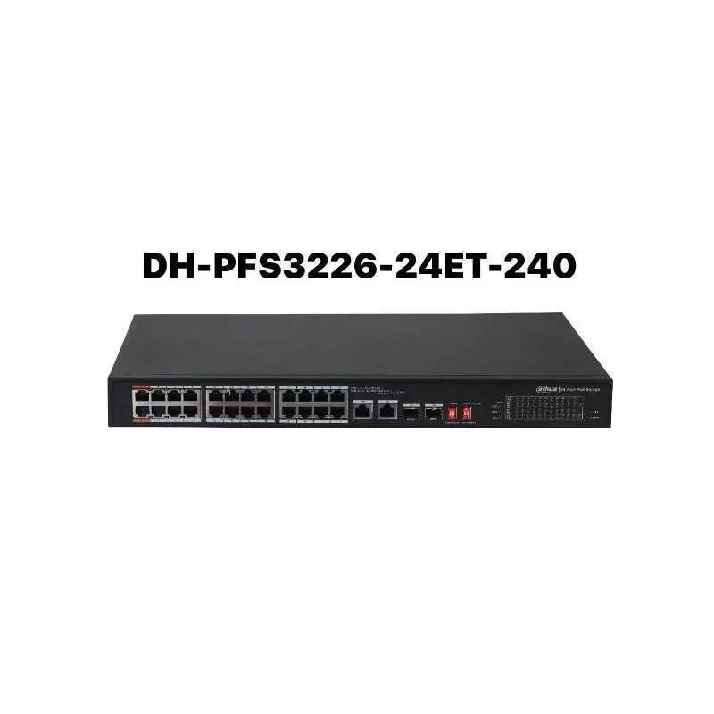 Switch 24 ports PoE DAHUA DH-PFS3226-24ET-240 L2 Ingérable