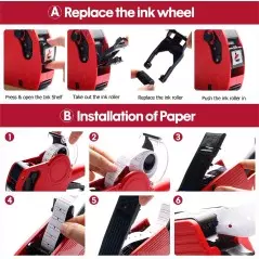 Lot de 10 rouleaux de 5000 étiquettes autocollants pour étiqueteuse Mx-5500