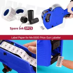 Lot de 10 rouleaux de 5000 étiquettes autocollants pour étiqueteuse Mx-5500