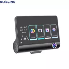 Caméra de tableau de bord DVR écran 4.0 pouces trois objectif avec caméra de recul grand angle