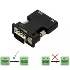Adaptateur HD mâle vers VGA femelle avec prise en charge du port audio 3.5mm Résolution 1920X1080