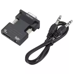 Adaptateur HD mâle vers VGA femelle avec prise en charge du port audio 3.5mm Résolution 1920X1080