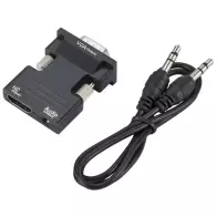 Adaptateur HD mâle vers VGA femelle avec prise en charge du port audio 3.5mm Résolution 1920X1080