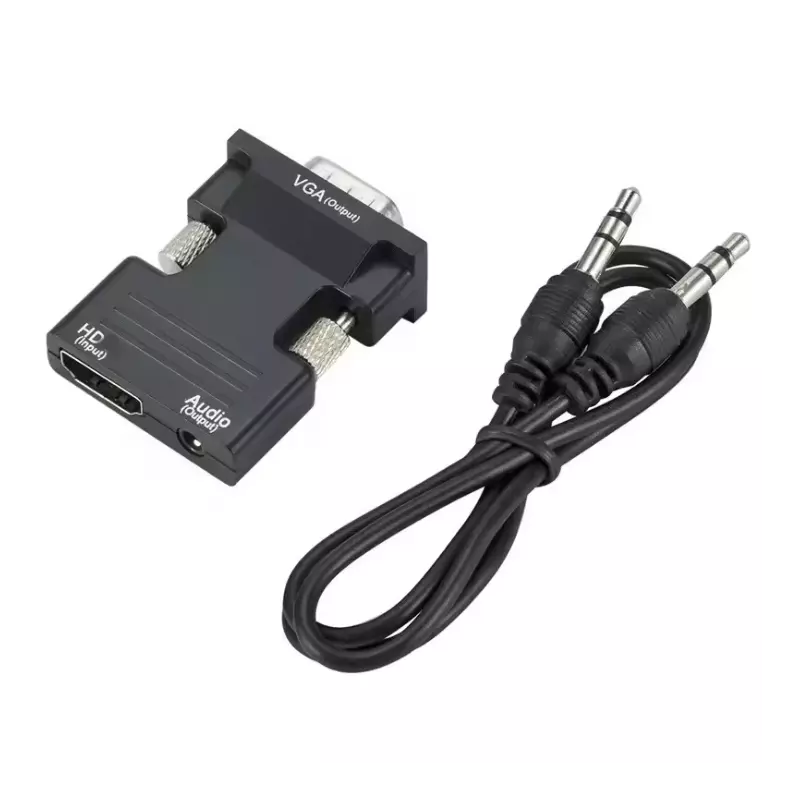 Adaptateur HD mâle vers VGA femelle avec prise en charge du port audio 3.5mm Résolution 1920X1080