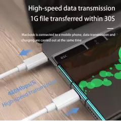 Câble de charge rapide type-c vers type-c PD 60W + 20W pour telephone MacBook IPad iphone