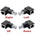 Adaptateur Ethernet Lan RJ45 8P8C mâle à femelle coudé à 90 degrés