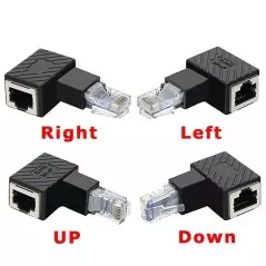 Adaptateur Ethernet Lan RJ45 8P8C mâle à femelle coudé à 90 degrés