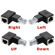 Adaptateur Ethernet Lan RJ45 8P8C mâle à femelle coudé à 90 degrés