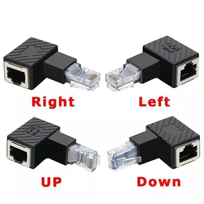 Adaptateur Ethernet Lan RJ45 8P8C mâle à femelle coudé à 90 degrés