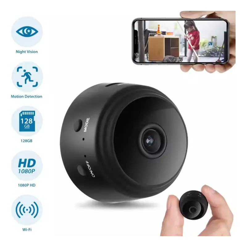 Mini caméra A9 Full Hd Cctv Wifi Vision nocturne pour sécurité à domicile