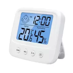 Thermomètre hygromètre numérique LCD à rétroéclairage bleu HFY E0828S