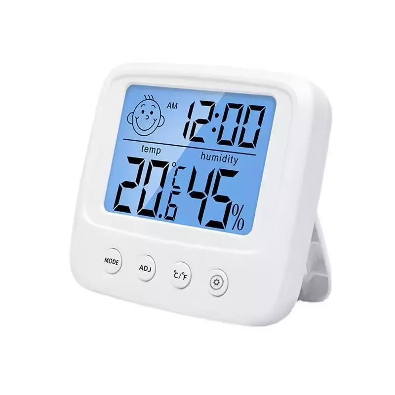 Thermomètre hygromètre numérique LCD à rétroéclairage bleu HFY E0828S