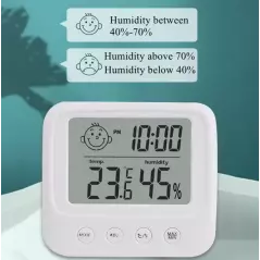 Thermomètre hygromètre numérique LCD à rétroéclairage bleu HFY E0828S