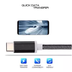 Adaptateur Audio Type-C Mâle à Jack 3.5mm Femelle Tissage Texture pour téléphone