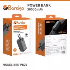 Power Bank Baraka BRK-PB29 50000mAh avec 1 entrée micro/type-C et 4 sorties USB noir